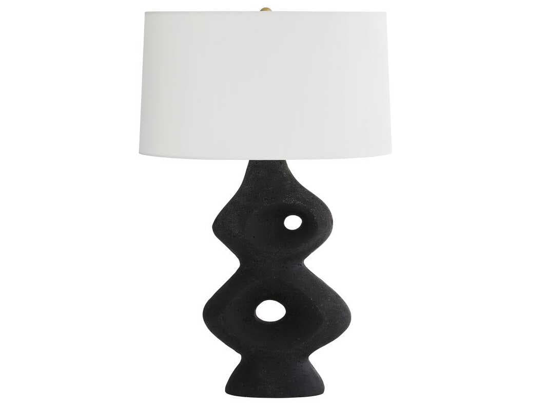 Arteriors Home Jemai Charcoal Ricestone Composite Black Buffet Lamp