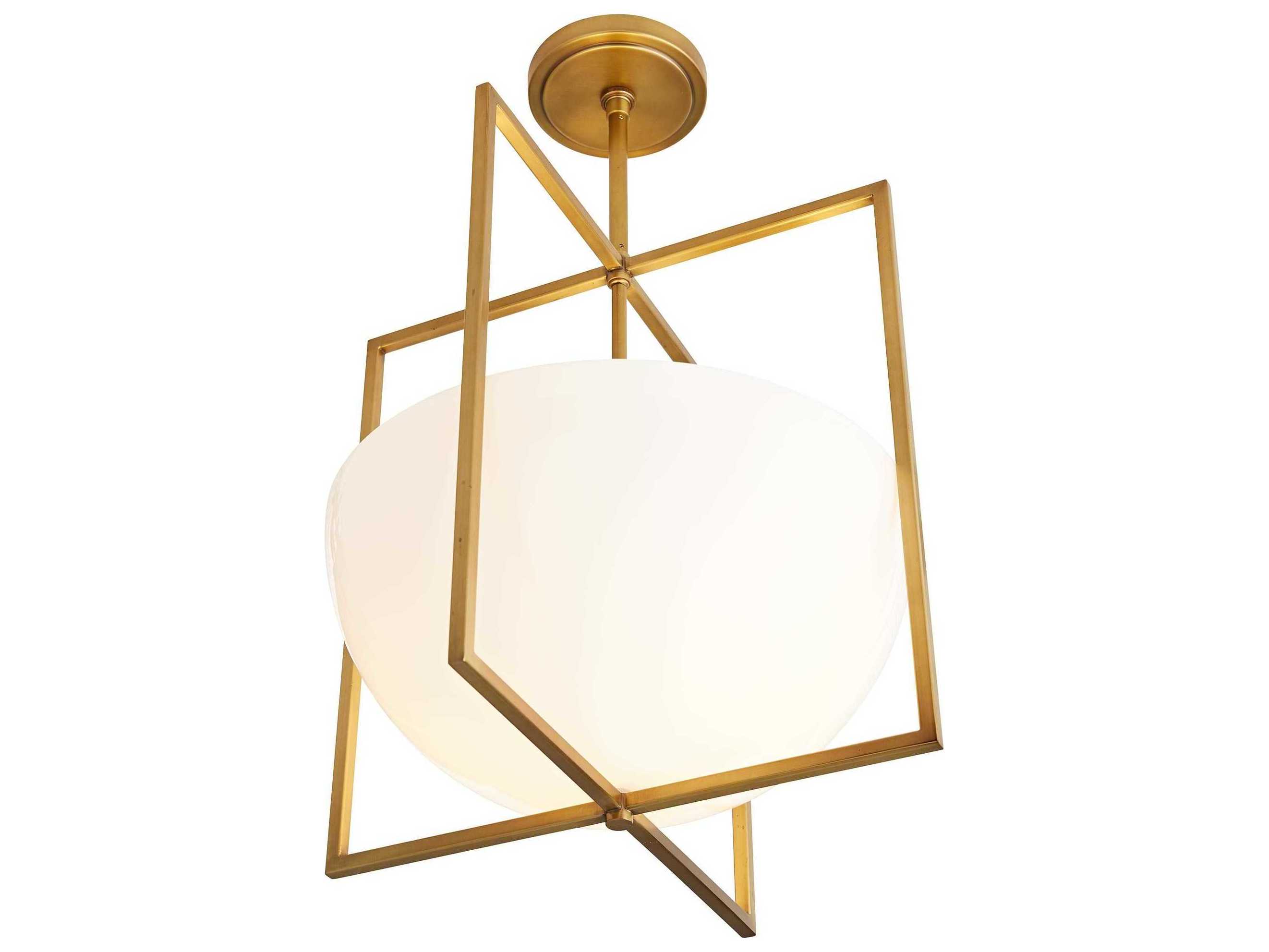 Arteriors Home Royce  2-Light Antique Brass Bowl Geometric Pendant