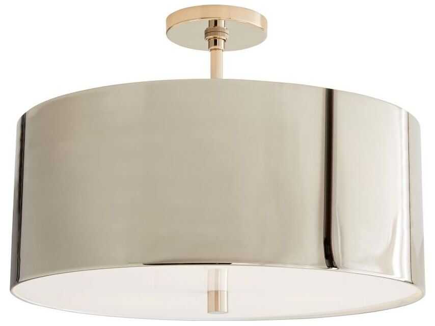Arteriors Home Tarbell 3-Light Polished Nickel Semi Flush Mount