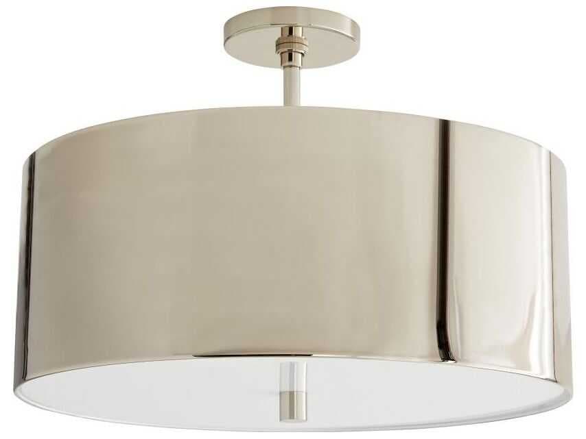 Arteriors Home Tarbell 3-Light Polished Nickel Semi Flush Mount