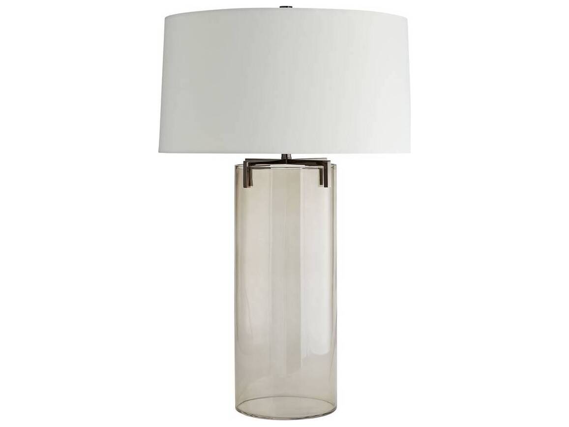 Arteriors Home Dale Smoke Glass Brown Nickel Buffet Lamp