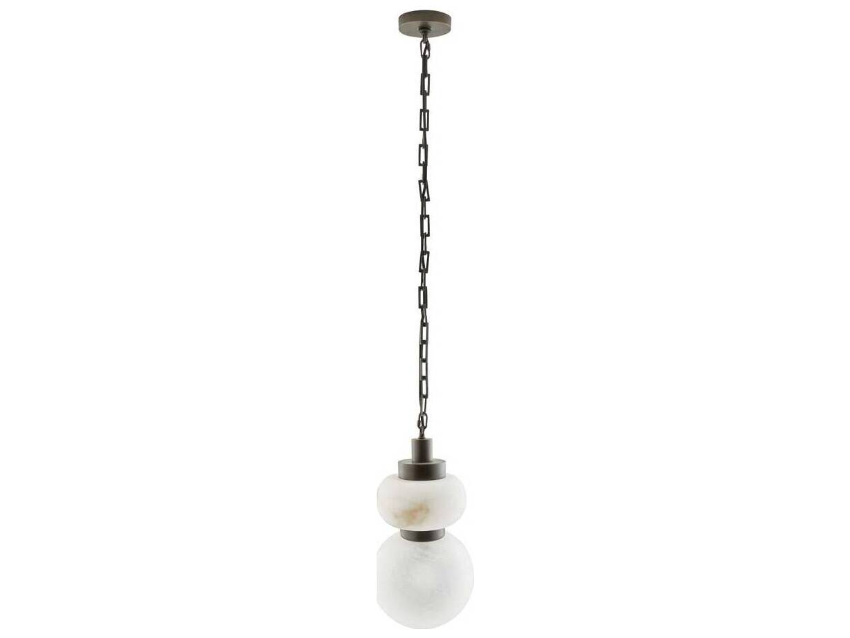 Arteriors Home Rosemont 1-Light English Bronze White Globe Mini Pendant