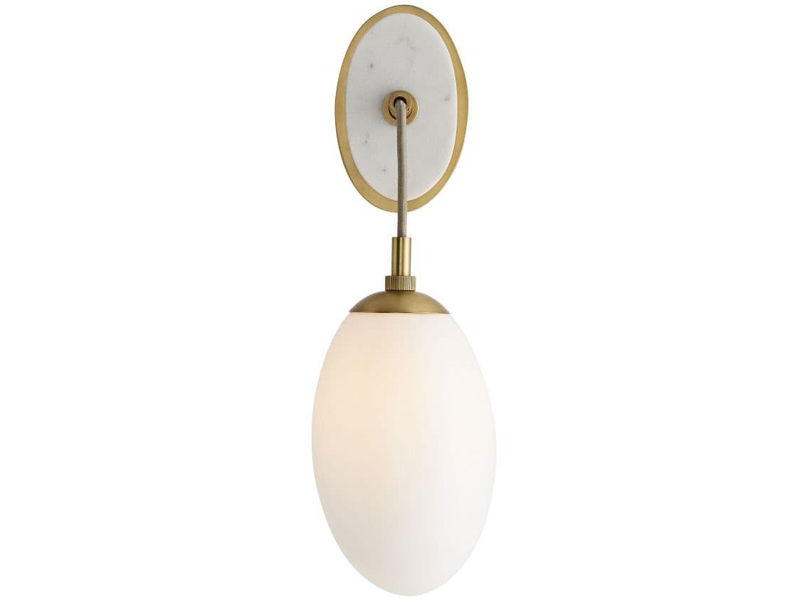Arteriors Home Bindi 1-Light Antique Brass White Wall Sconce