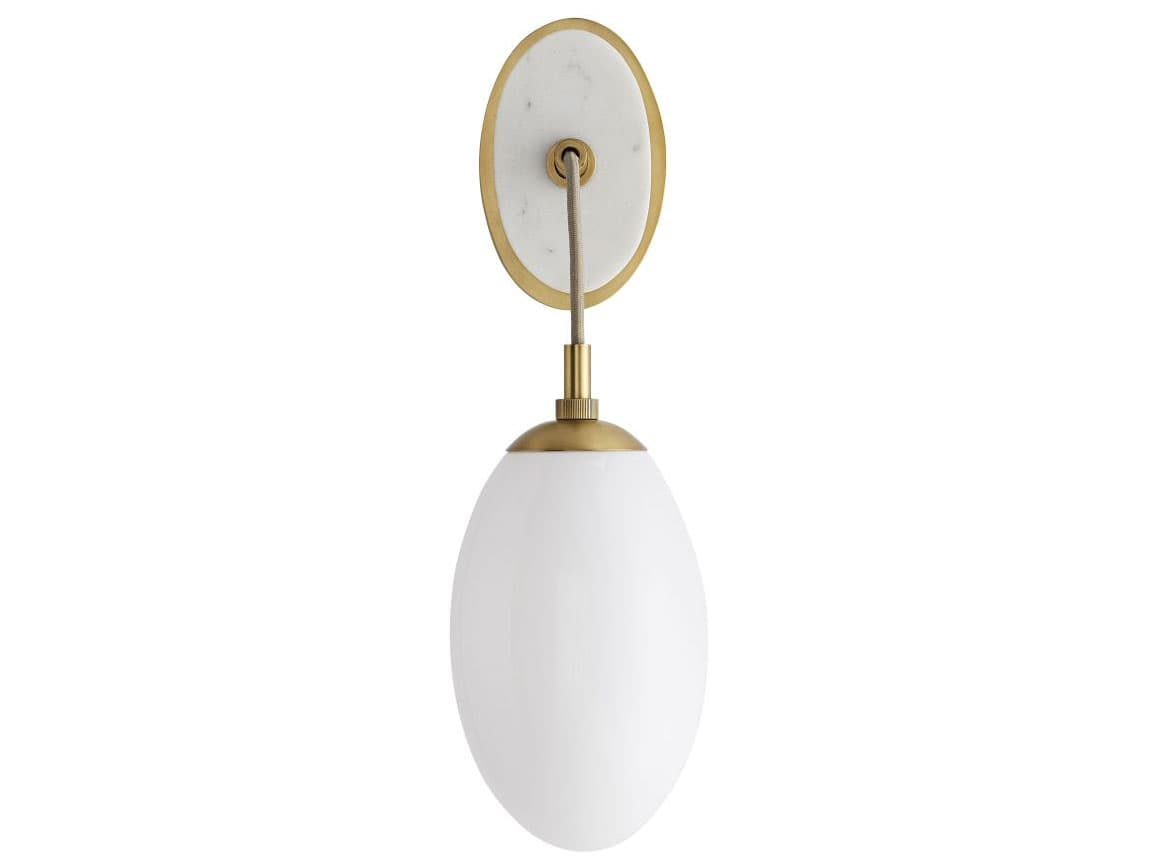 Arteriors Home Bindi 1-Light Antique Brass White Wall Sconce