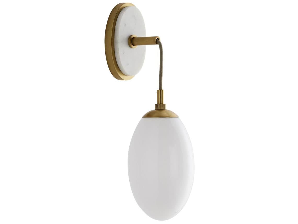 Arteriors Home Bindi 1-Light Antique Brass White Wall Sconce