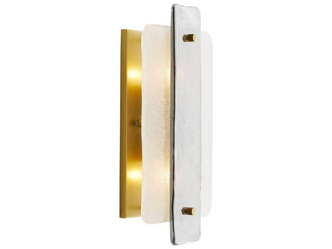 Arteriors Home Uriah 2-Light Smoke Luster Brass Wall Sconce