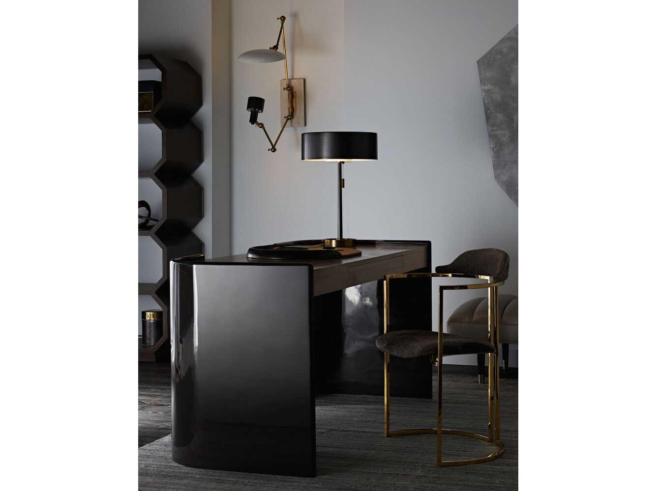 Arteriors Home Violetta  Matte Black Antique Brass Table Lamp