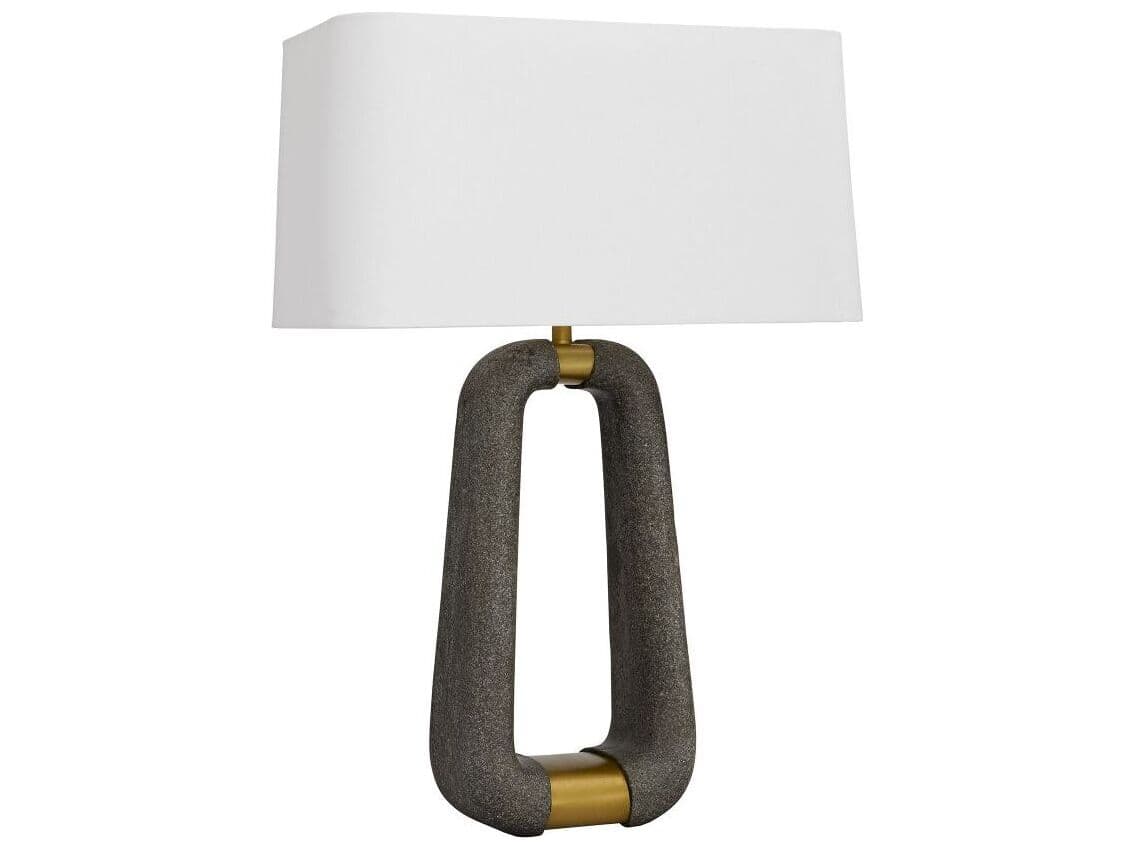 Arteriors Home Gianni Graphite Ricestone Antique Brass Gray Buffet Lamp