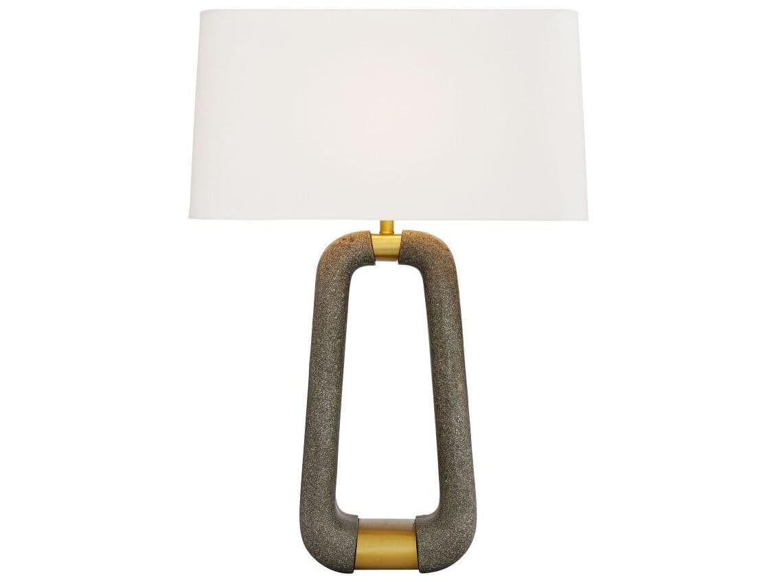 Arteriors Home Gianni Graphite Ricestone Antique Brass Gray Buffet Lamp