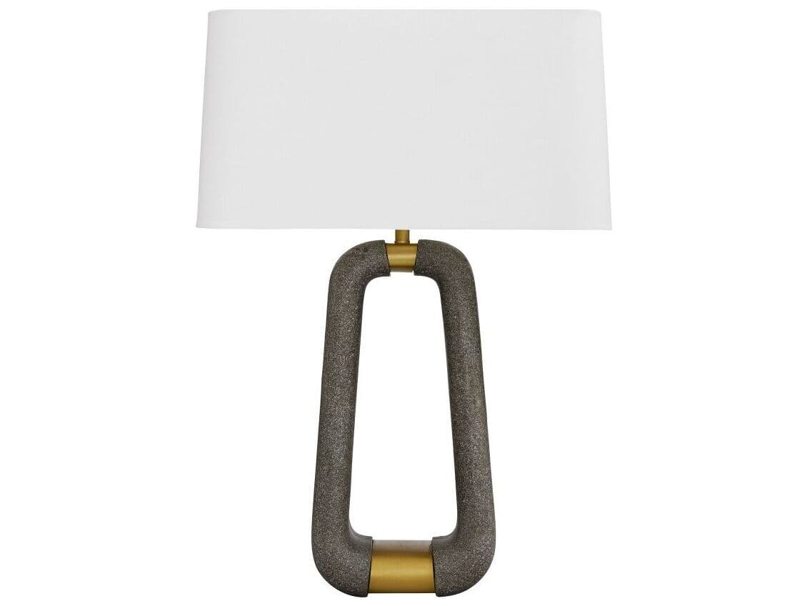 Arteriors Home Gianni Graphite Ricestone Antique Brass Gray Buffet Lamp