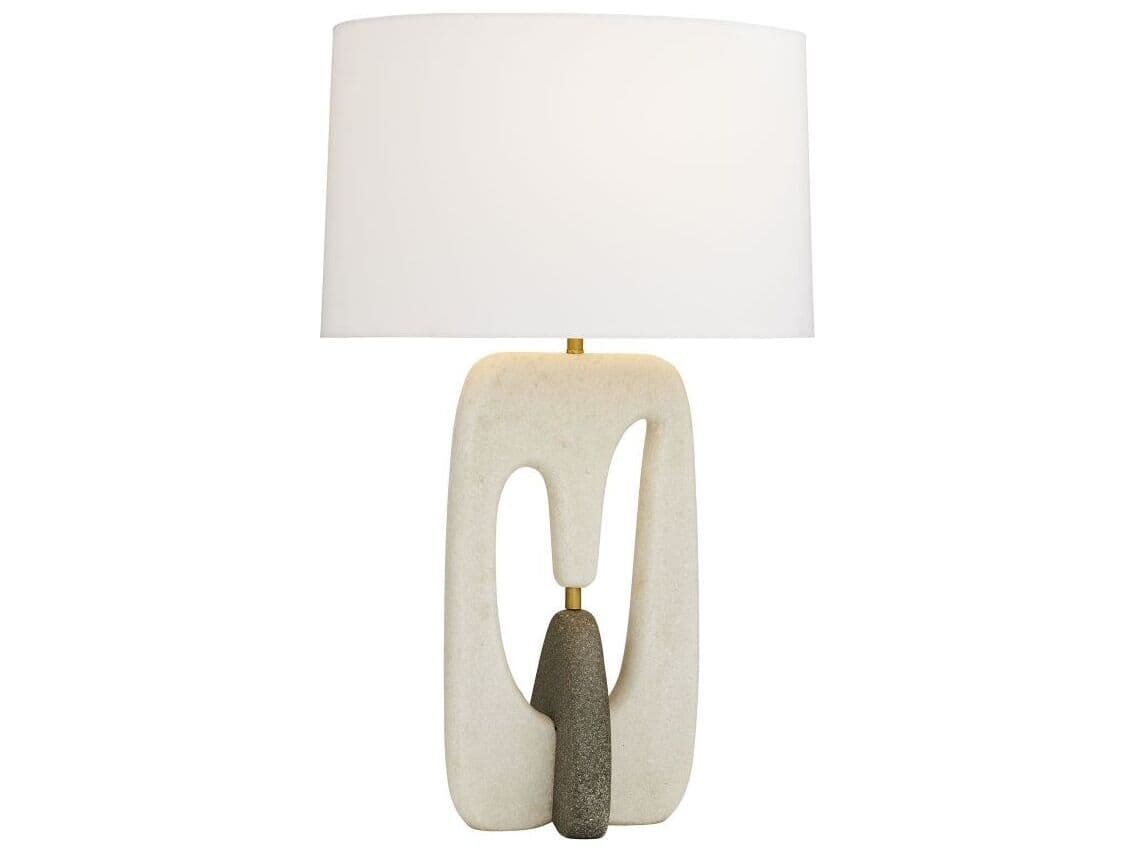 Arteriors Home Harleen White Ricestone Charcoal Buffet Lamp