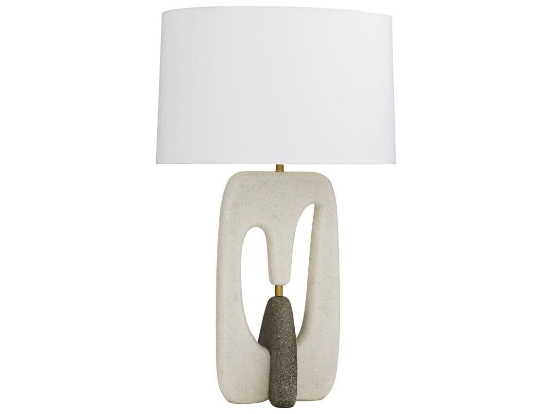 Arteriors Home Harleen White Ricestone Charcoal Buffet Lamp