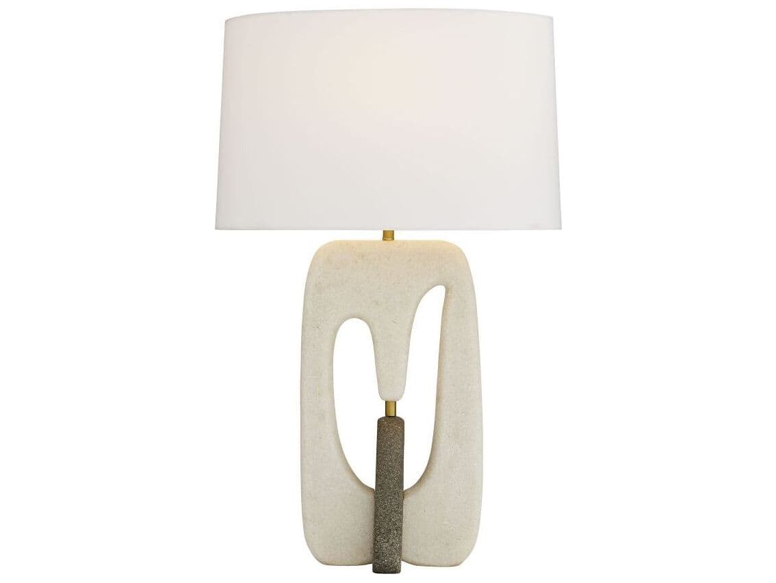 Arteriors Home Harleen White Ricestone Charcoal Buffet Lamp