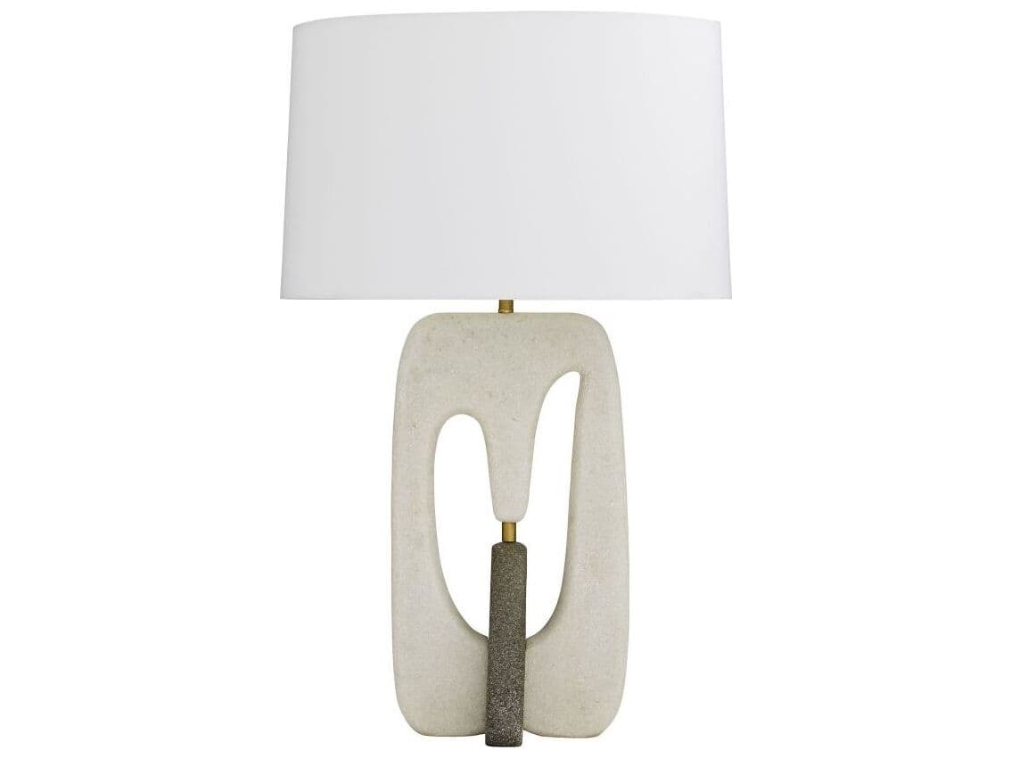 Arteriors Home Harleen White Ricestone Charcoal Buffet Lamp