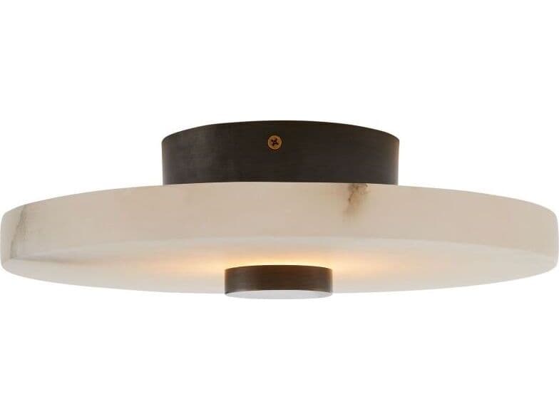 Arteriors Home Moers 1-Light White Alabaster Round Flush Mount