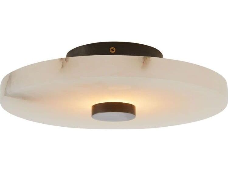 Arteriors Home Moers 1-Light White Alabaster Round Flush Mount