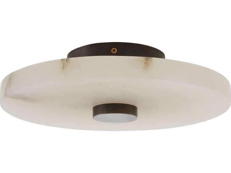 Arteriors Home Moers 1-Light White Alabaster Round Flush Mount