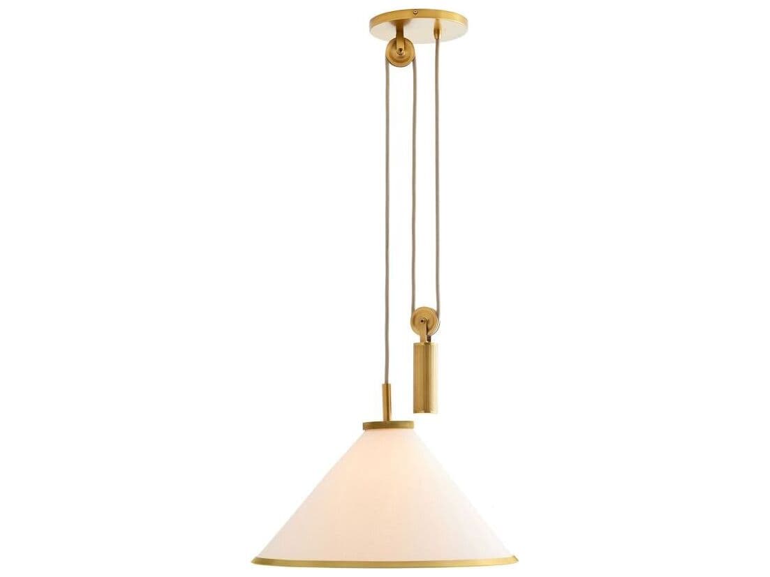 Arteriors Home Norfolk 1-Light Antique Brass White Pendant