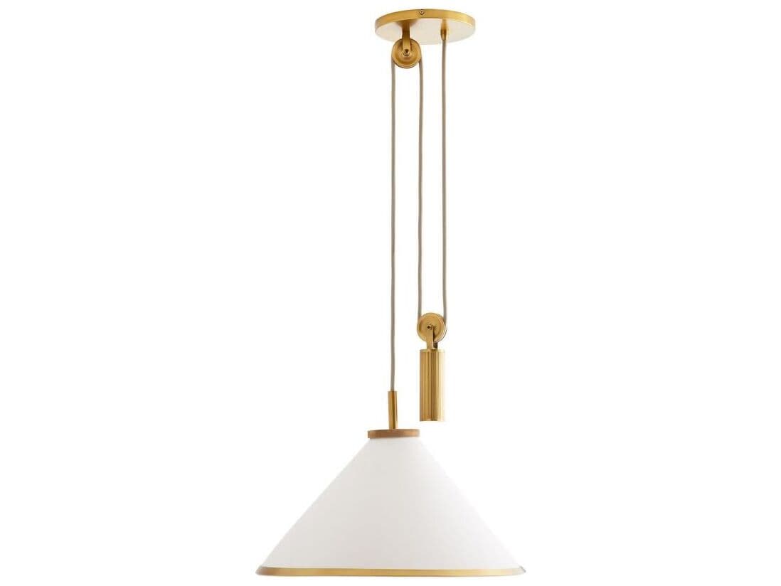 Arteriors Home Norfolk 1-Light Antique Brass White Pendant