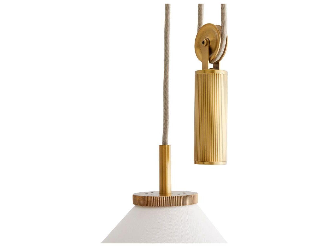 Arteriors Home Norfolk 1-Light Antique Brass White Pendant