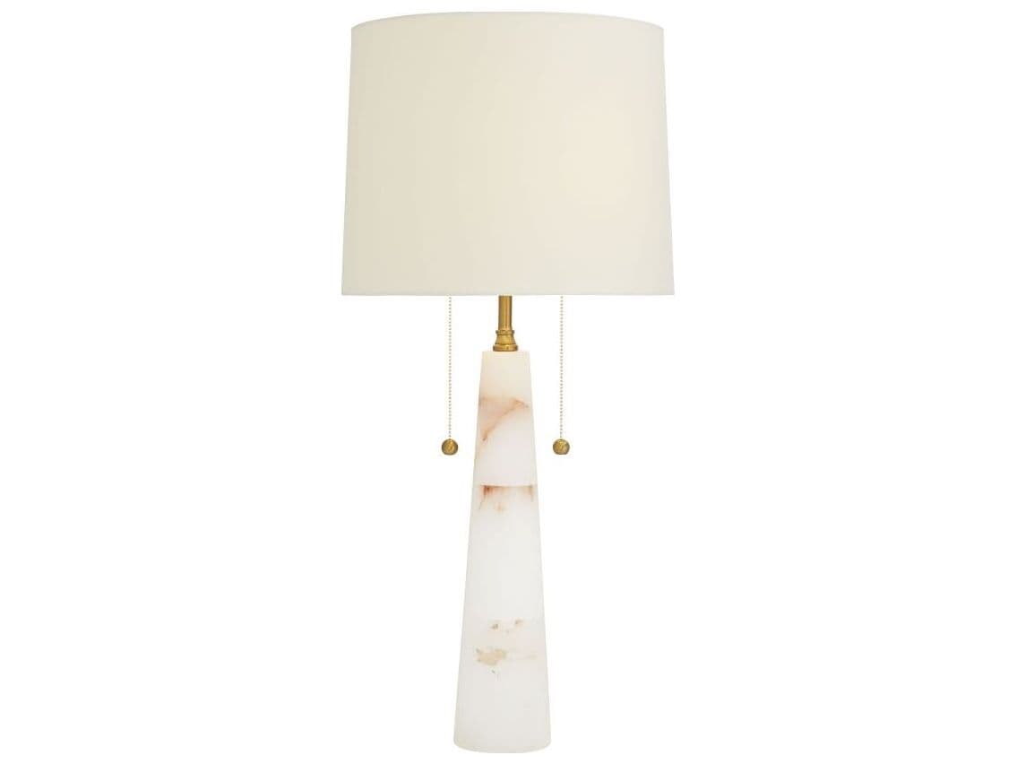 Arteriors Home Sidney Alabaster Antique Brass White Buffet Lamp