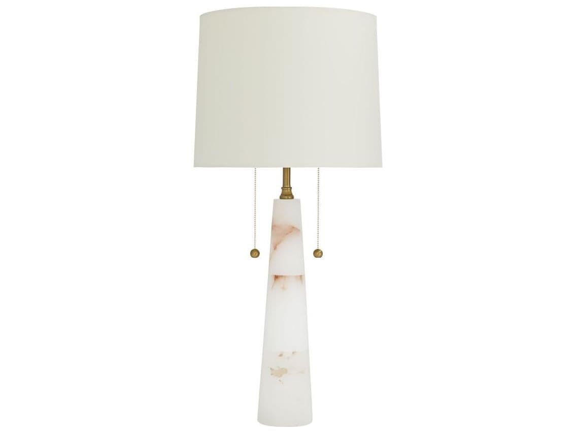 Arteriors Home Sidney Alabaster Antique Brass White Buffet Lamp