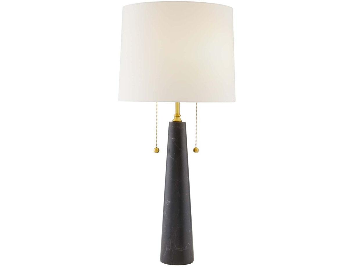 Arteriors Home Sidney Black Marble Antique Brass Buffet Lamp