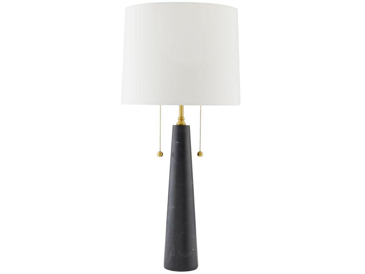 Arteriors Home Sidney Black Marble Antique Brass Buffet Lamp