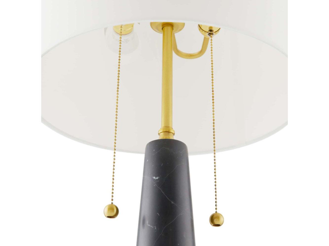Arteriors Home Sidney Black Marble Antique Brass Buffet Lamp