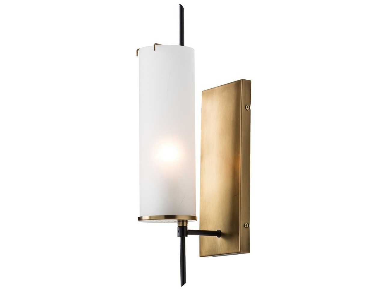 Arteriors Home Stefan 1-Light Antique Brass With Frosted Glass Wall Sconce