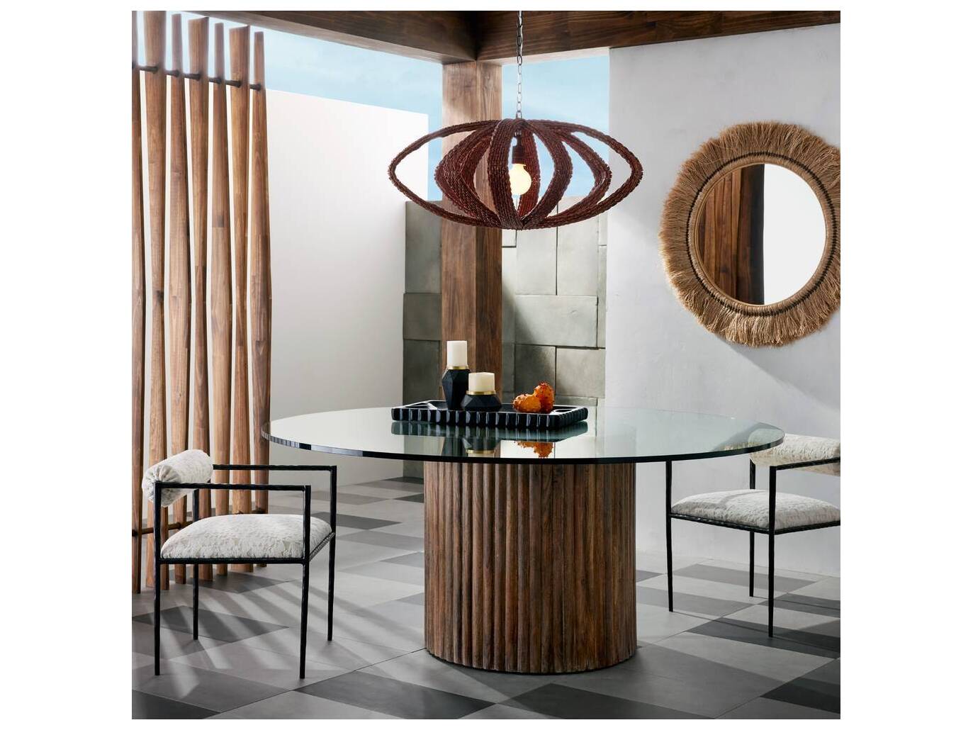 Arteriors Home Kai Natural Round Wall Mirror