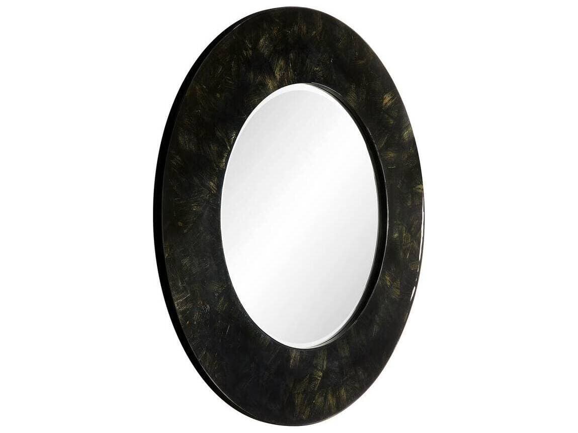 Arteriors Home Lona Black Round Wall Mirror