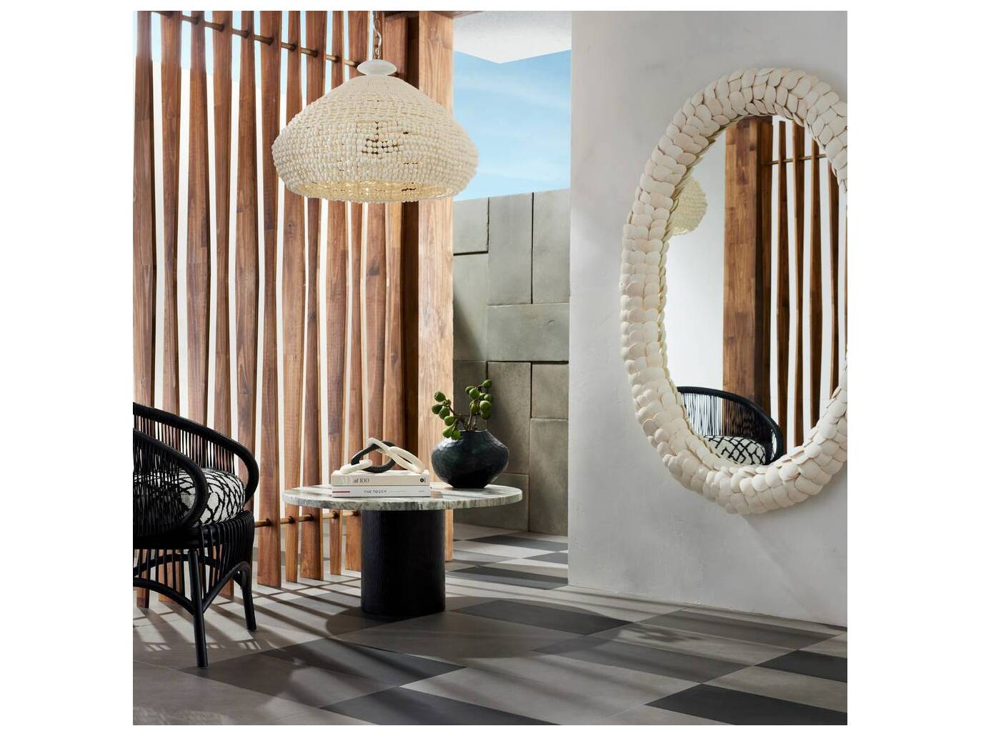 Arteriors Home Lumis White Oval Wall Mirror