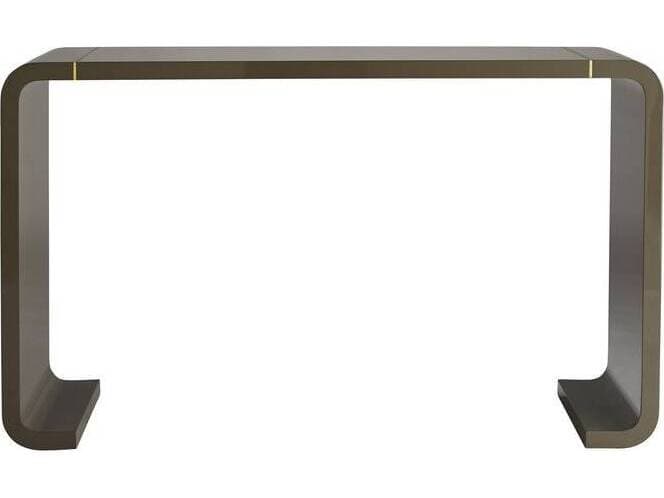 Arteriors Home Turnley Rectangular Wood Gray Lacquer Antique Brass Console Table