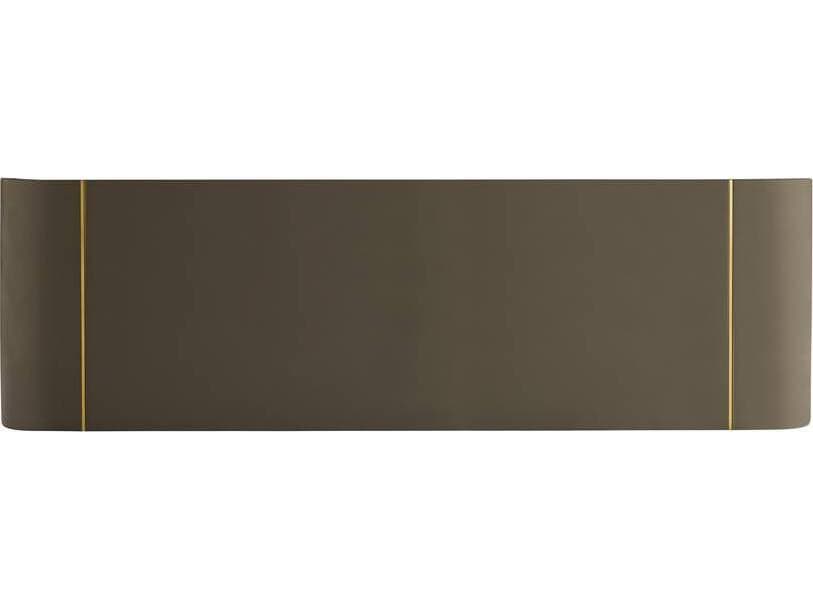 Arteriors Home Turnley Rectangular Wood Gray Lacquer Antique Brass Console Table