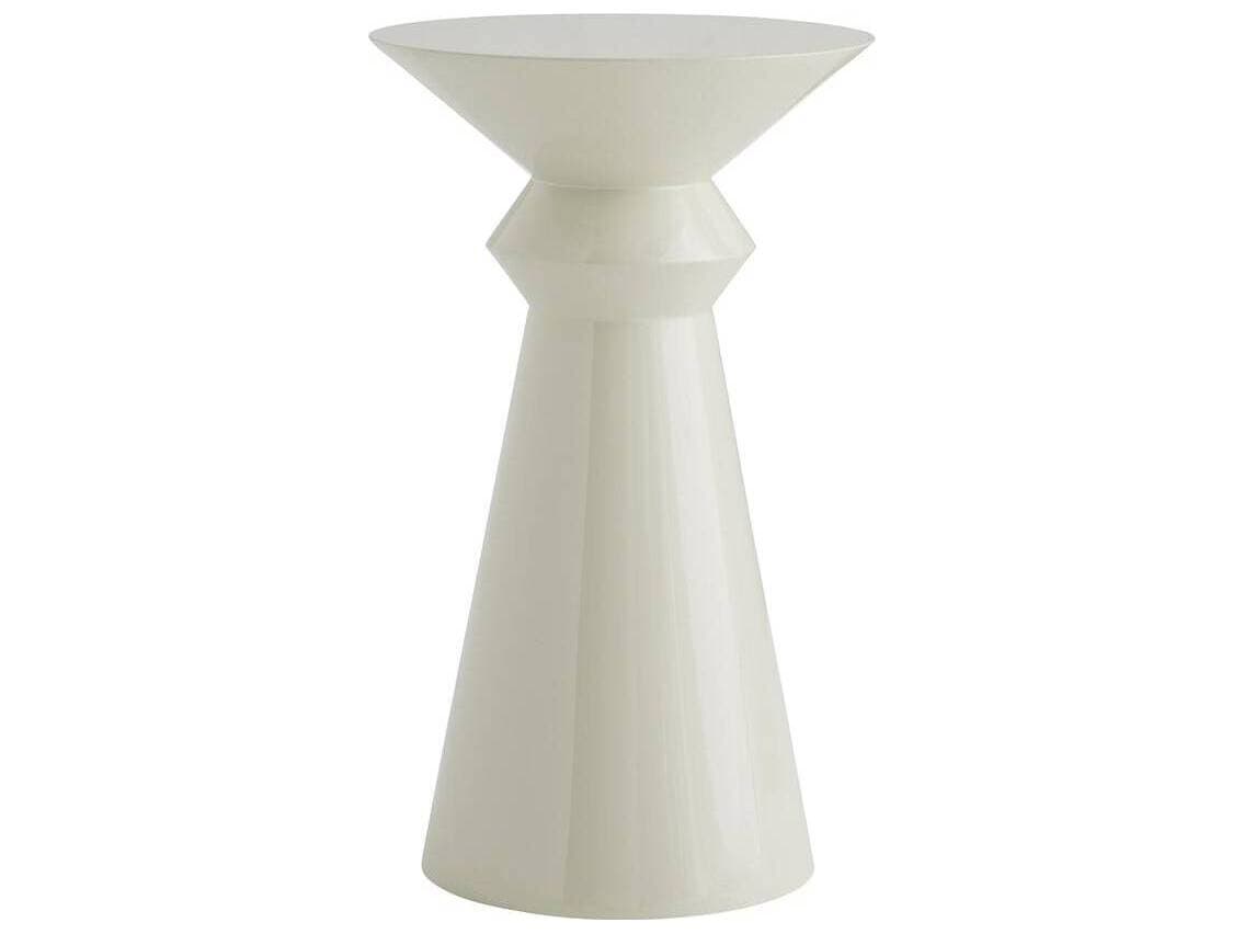 Arteriors Home Round Fiberglass Ivory Vlad End Table