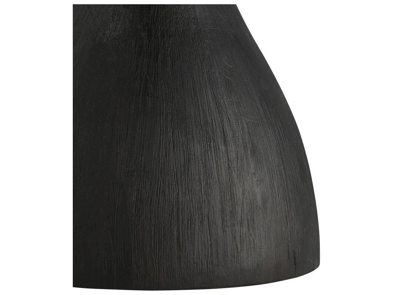 Arteriors Home Round Wood Sandblasted Soft Black Waxed Scout End Table