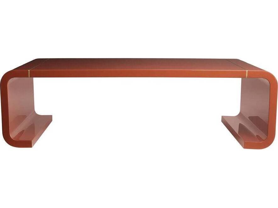 Arteriors Home Turnley Rectangular Fiberglass Paprika Antique Brass Coffee Table