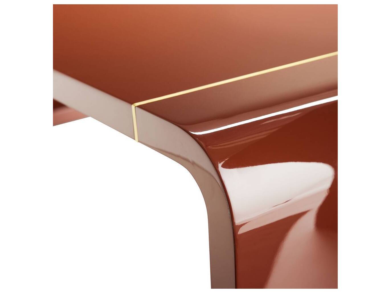 Arteriors Home Turnley Rectangular Fiberglass Paprika Antique Brass Coffee Table