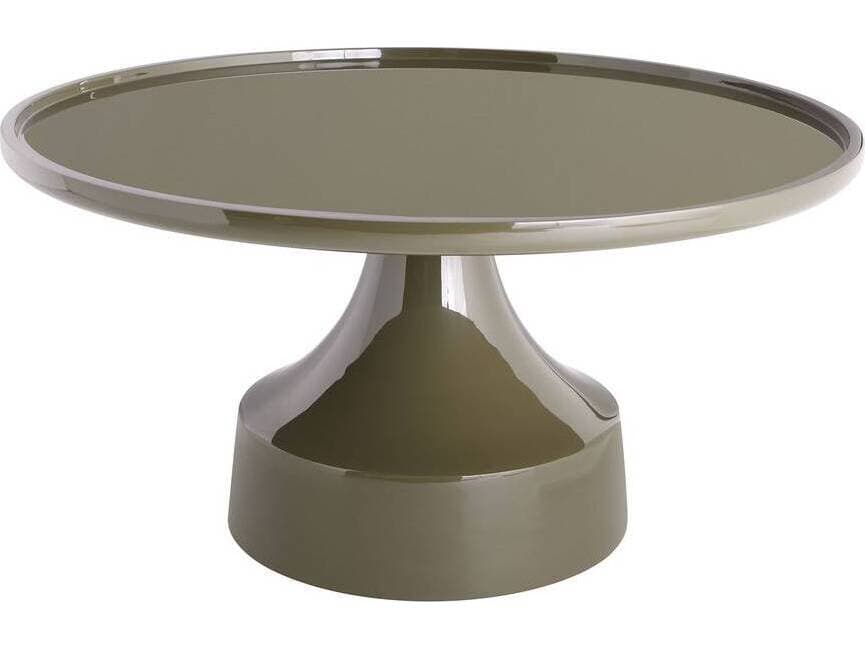 Arteriors Home Round Fiberglass Dark Moss Joelie Coffee Table