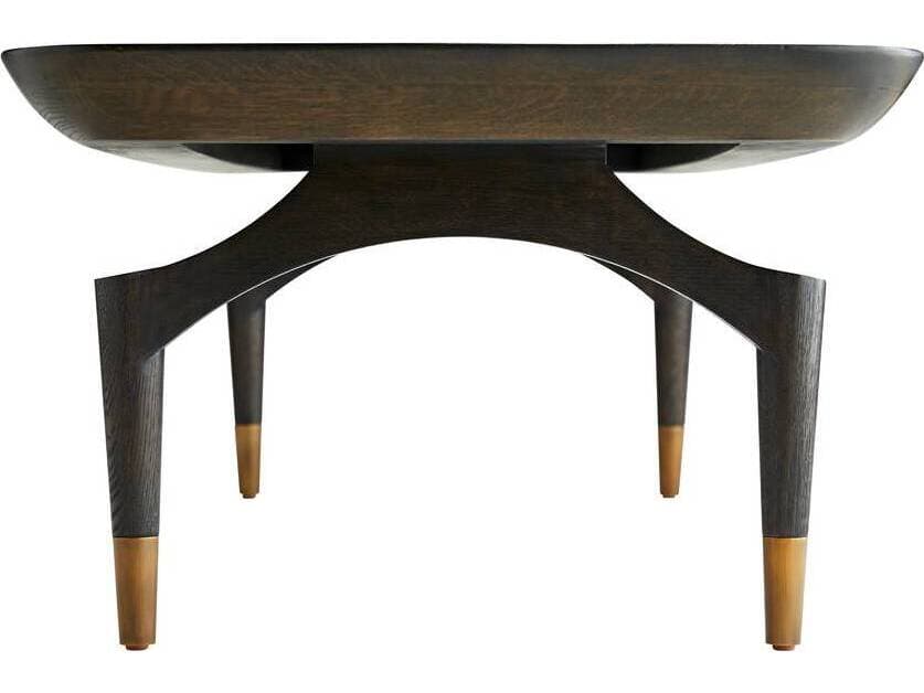 Arteriors Home Rectangular Wood Umber Antique Brass Wagner Coffee Table