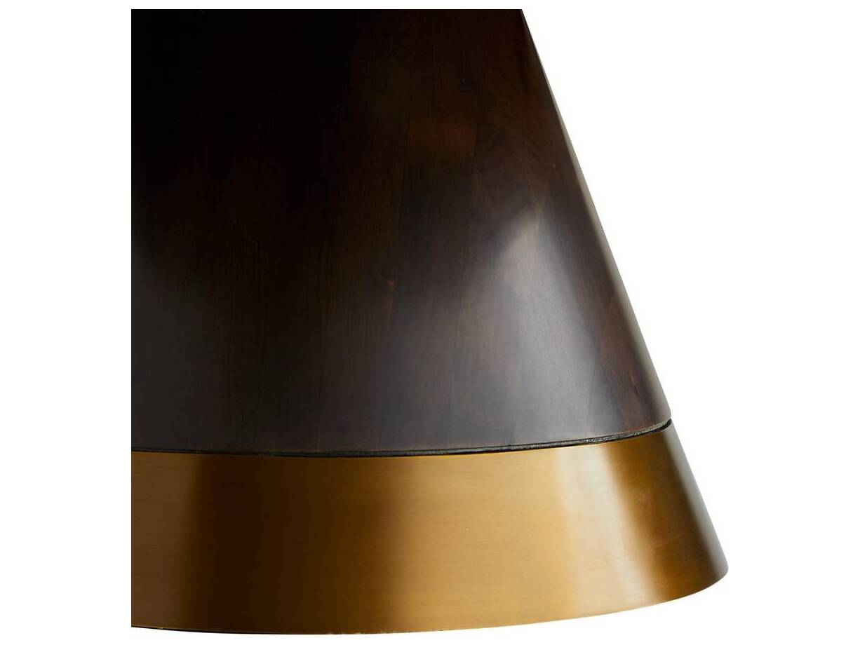 Arteriors Home Round Wood Brindle Antique Brass Violi Coffee Table