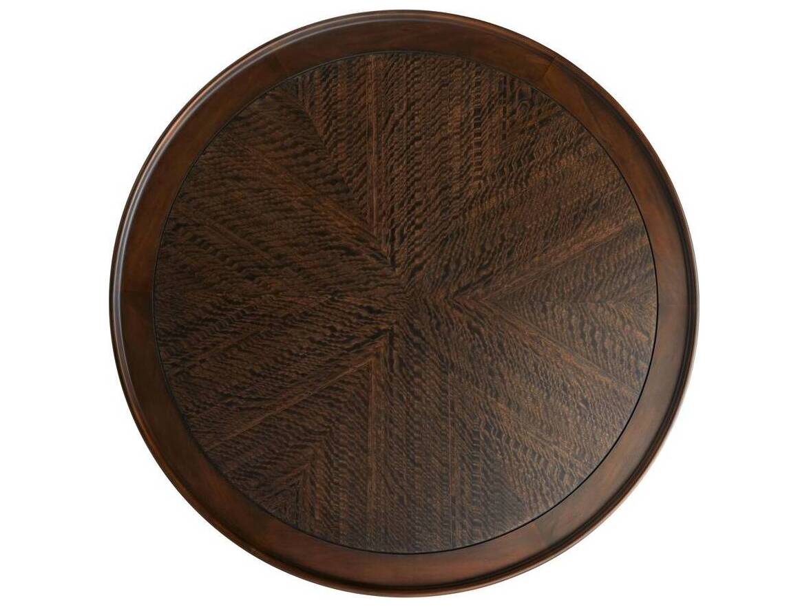 Arteriors Home Round Wood Brindle Antique Brass Violi Coffee Table