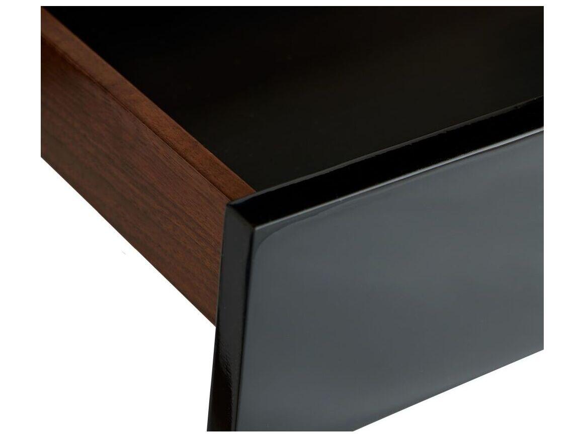 Arteriors Home Black Gloss Lacquer Satin Walnut Wood Writing Desk Victoria