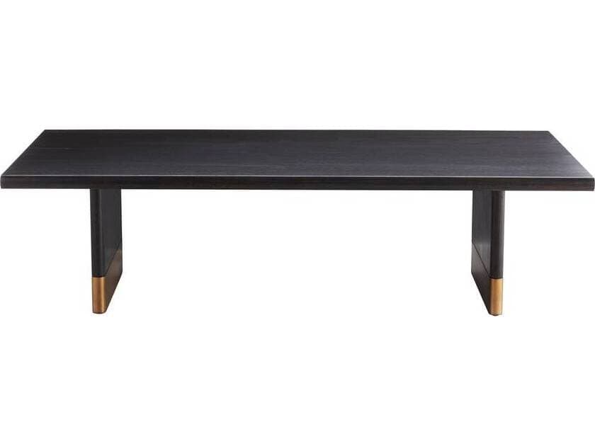 Arteriors Home Rectangular Wood Ebony Burnished Gold Leaf Lawson Coffee Table