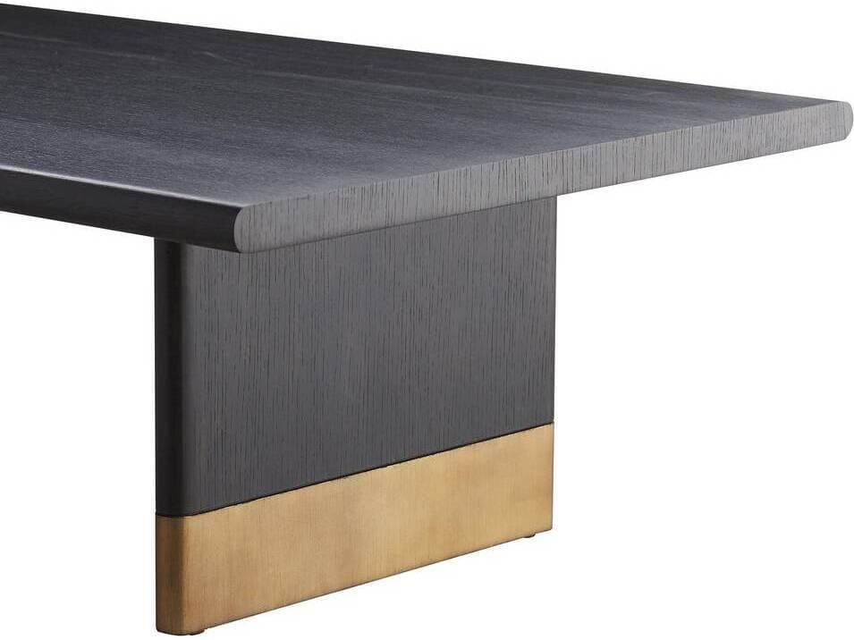 Arteriors Home Rectangular Wood Ebony Burnished Gold Leaf Lawson Coffee Table
