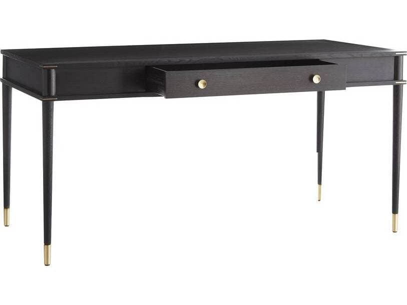 Arteriors Home Jobe Ebony Antique Brass Black Oak Wood Writing Desk
