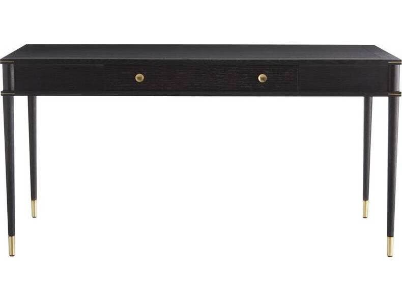 Arteriors Home Jobe Ebony Antique Brass Black Oak Wood Writing Desk