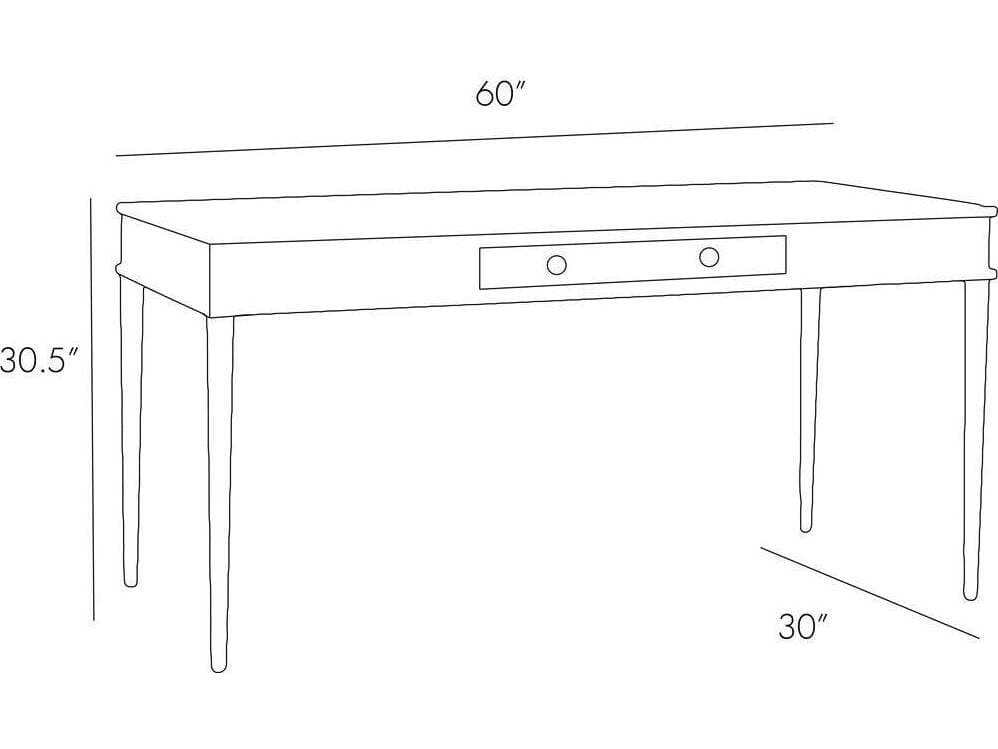 Arteriors Home Jobe Ebony Antique Brass Black Oak Wood Writing Desk