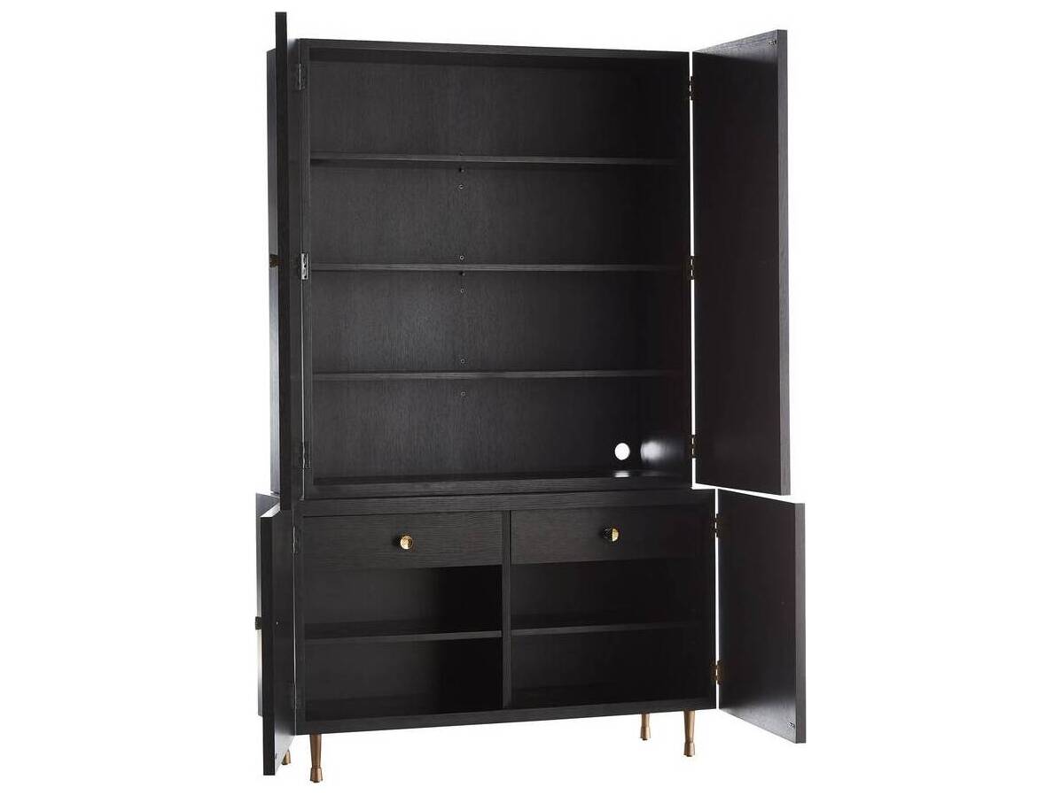 Arteriors Home Kilpatrick Burnished Gold Leaf Ebony Black Accent Chest